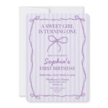 Lila Coquette Bow Pastel Lavender Födelsedagsfest
