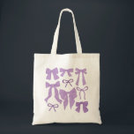 Lila Coquette Girly Bows Tygkasse<br><div class="desc">Coquette och girly to te bag med illustration av lila bows i hand plockade.</div>