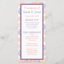 Lila & Coral Blommigt Blommar Bröllop Ceremony