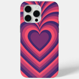 Lila Coral Red Hypnotic Heart Kärlek Mönster