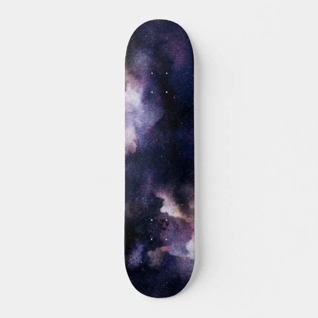 Lila Cosmic Galaxy Night Himmel Mini Skateboard Bräda 18,5 Cm (Framsida)