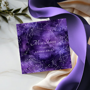 Lila Cosmic Star Astrology Fyrkantigt Visitkort