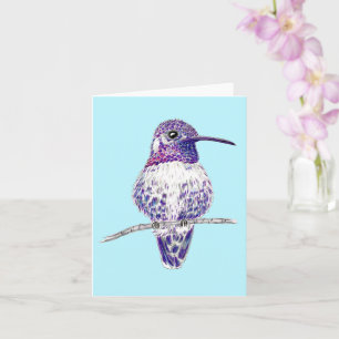 Lila Costas Hummingbird Illustration Kort