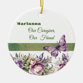 Lila Cottage Blommigt Caregiver Round Ornament