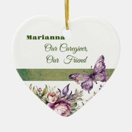 Lila Cottage Blommigt Caregiver Round Ornament