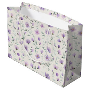 Lila Cottagecore Vilda Blommor Botaniskt Tryck