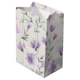 Lila Cottagecore Vilda Blommor Botaniskt Tryck