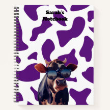 Lila Cow-Anpassningsbar, anteckningsbok