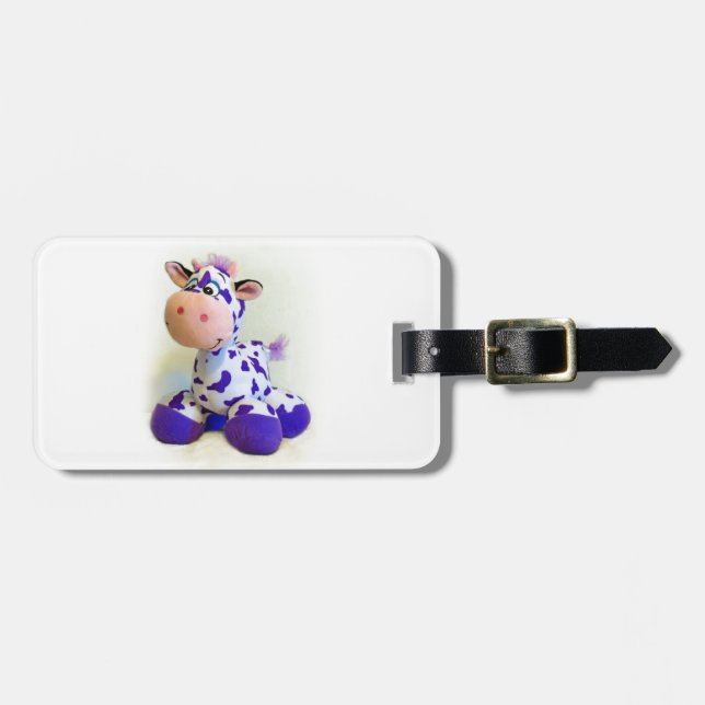 Lila Cow Bagagebricka (Horisontell Framsida)