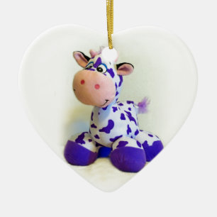 Lila Cow Julgransprydnad Keramik