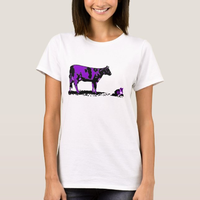 Lila Cow Tee Shirt (Framsida)