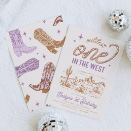 Lila Cowgirl First Birthday-inbjudan Inbjudningar