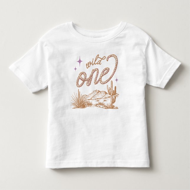 Lila Cowgirl First Birthday Tee Shirt (Framsida)