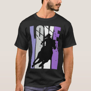 Lila Cowgirl Flickor Rodeo Barrel Racing Race Tävl T Shirt