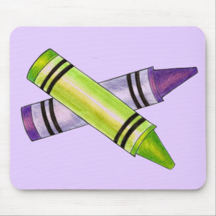 Lila Crayon Artist Teacher School Mousepad Musmatta