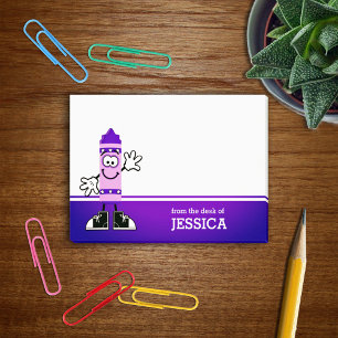 Lila Crayon Personlig Post-it Block