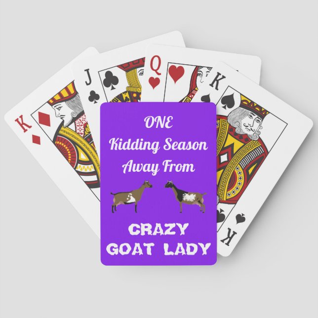 Lila Crazy Goat Dam - nigerianska dvärggetter Casinokort (Baksidan)