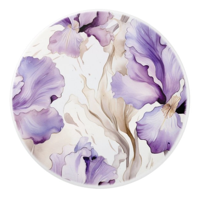 Lila Cream Iris Flowers Knopp (Framsidan)