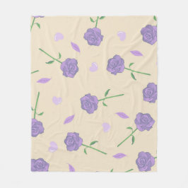 Lila Cream Tropical Blommigt Botanical Fleecefilt