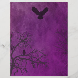 Lila Creepy Wood Halloween Scrapbook Papper