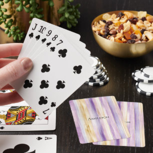 Lila Crème Iris Ränder   Casinokort
