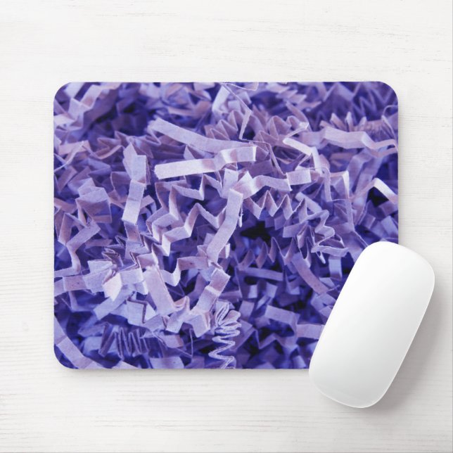 Lila Crinkled Shred Återvinna Stuffing Papper Musmatta (Med mus)