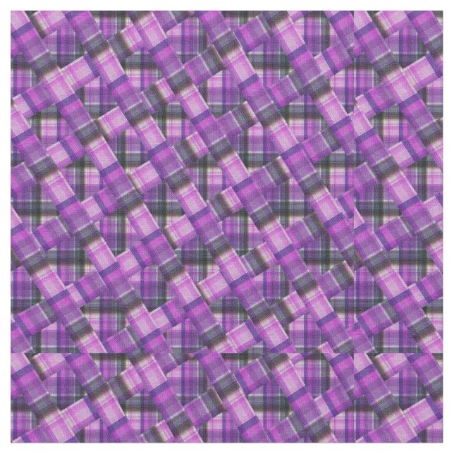 Lila Crisscross Checked Tartan Design. Tyg (Närbild)