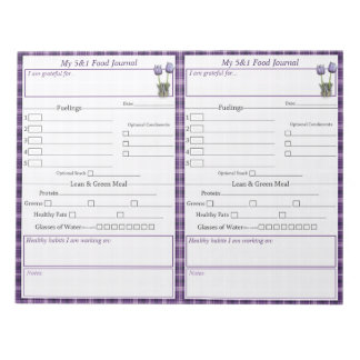 Lila Crocus 5-1 Food Journal Pages Anteckningsbloc Anteckningsblock