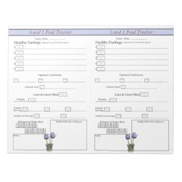 Lila Crocus 5 och 1 Daily Food Tracker Antecknings Anteckningsblock