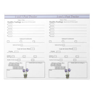 Lila Crocus 5 och 1 Daily Food Tracker Antecknings Anteckningsblock