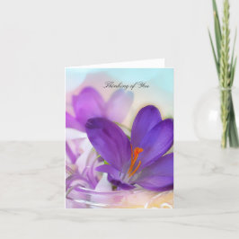 Lila Crocus Blank Note Kort