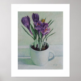 Lila crocus-blommor, poster av Pola.B.Alex