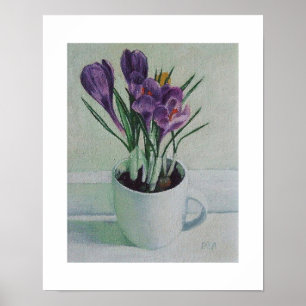 Lila crocus-blommor, poster av Pola.B.Alex