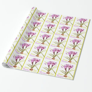Lila Crocus bra art Glad påsk-emballering Presentpapper