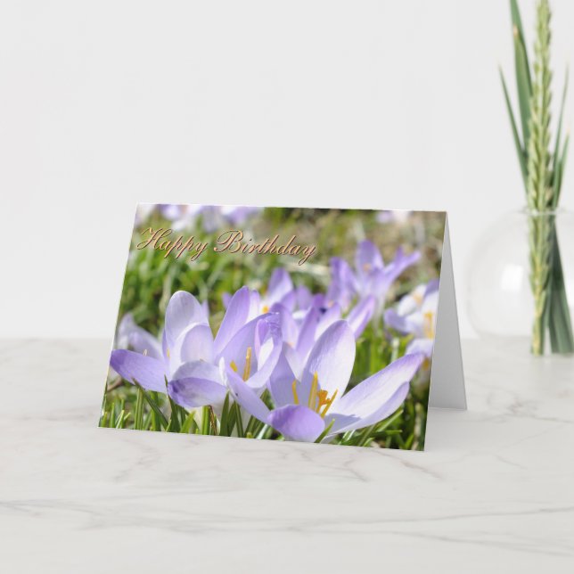 Lila Crocus - födelsedagskort - Anpassa Kort (Framsida)