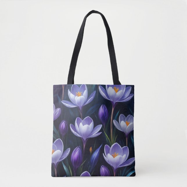 Lila Crocus  Tygkasse (Framsida)