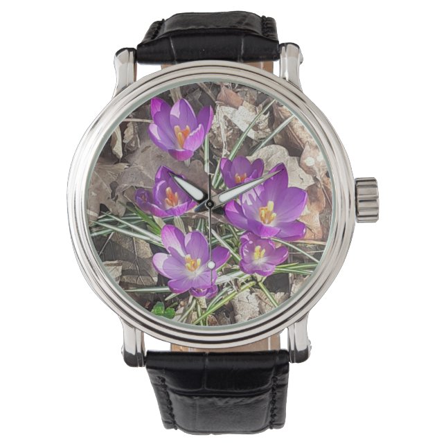 Lila Crocus Watch Armbandsur (Framsida)