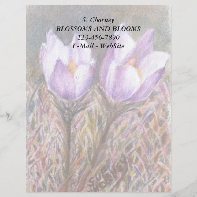 LILA CROCUSES ANPASSADE LETTERHEAD BREVHUVUD (Framsida)