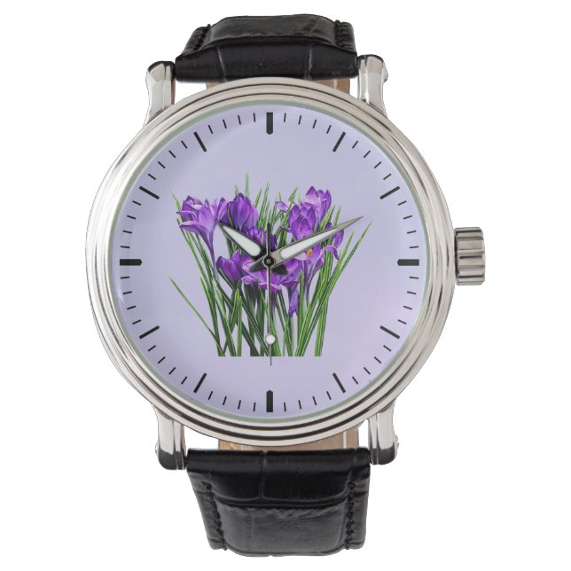 Lila Crocuses Armbandsur (Framsida)