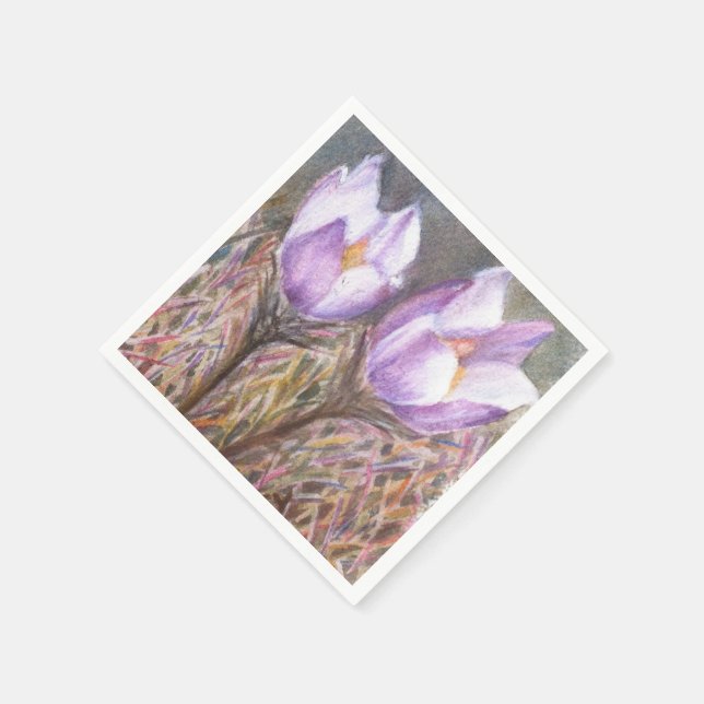 LILA CROCUSES PAPPRA NAPKINER PAPPERSSERVETT (Hörn)