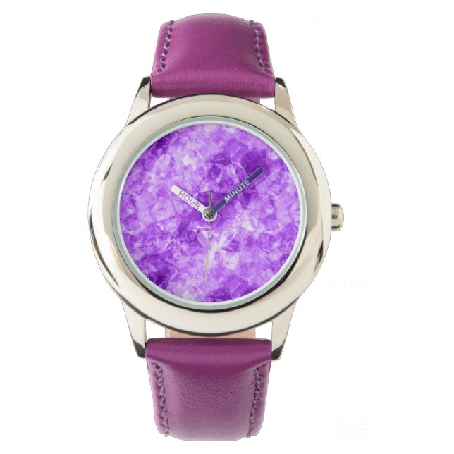 Lila Crumged Struktur Armbandsur (Framsida)