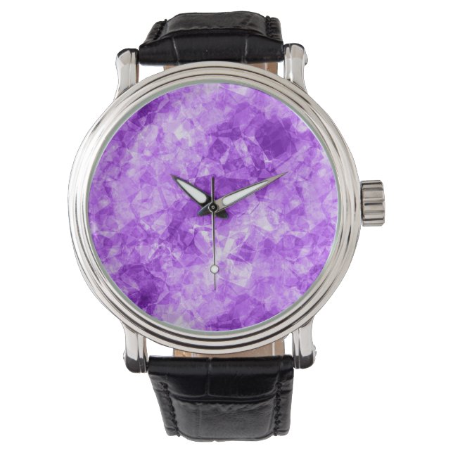 Lila Crumged Struktur Armbandsur (Framsida)