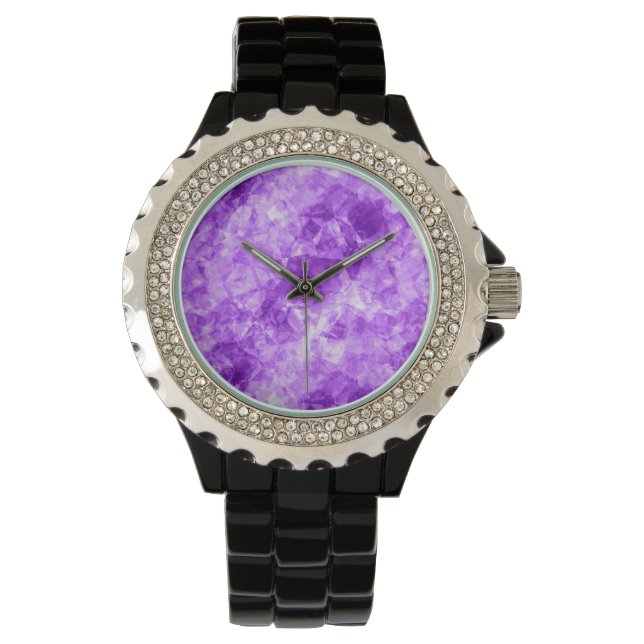 Lila Crumged Struktur Armbandsur (Framsida)