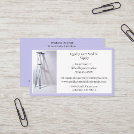Lila Crutches Equipment Medical Senior Care Visitkort