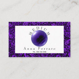 Lila Crystal Boll & Amethyst Fortune Telling Visitkort