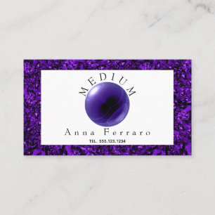 Lila Crystal Boll & Amethyst Fortune Telling Visitkort