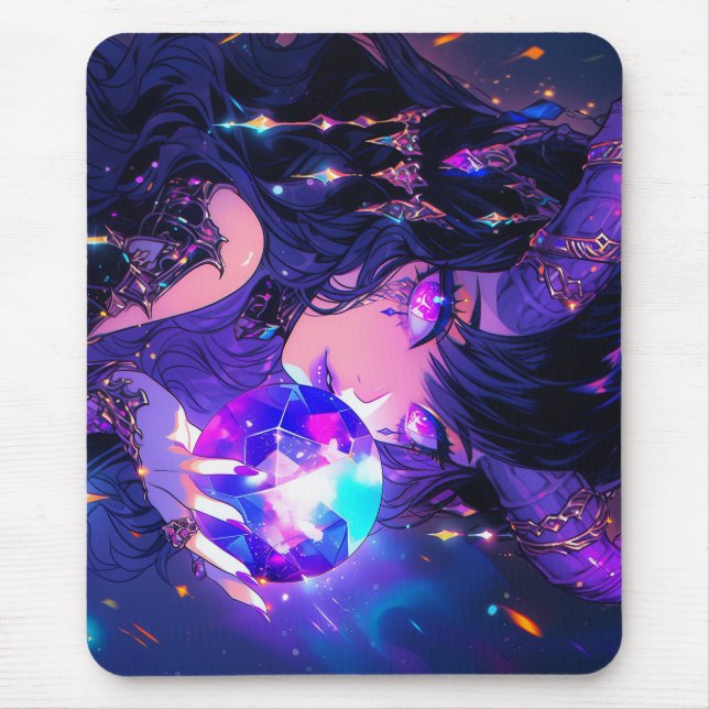 Lila Crystal Boll Demon Anime Girl Musmatta (Framsidan)