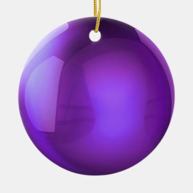 Lila Crystal Boll Julgransprydnad Keramik (Framsidan)