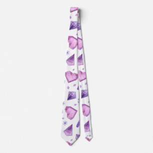 Lila Crystal Heart Mönster, Valentines day Gift Slips
