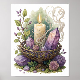 Lila Crystal i Filigree Urn Poster